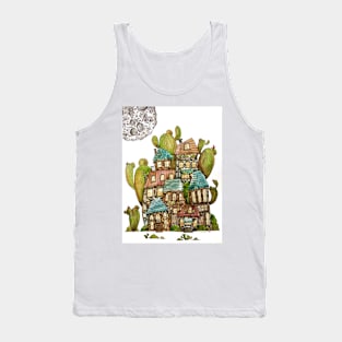 Whimsical Houses Abstract Tank Top